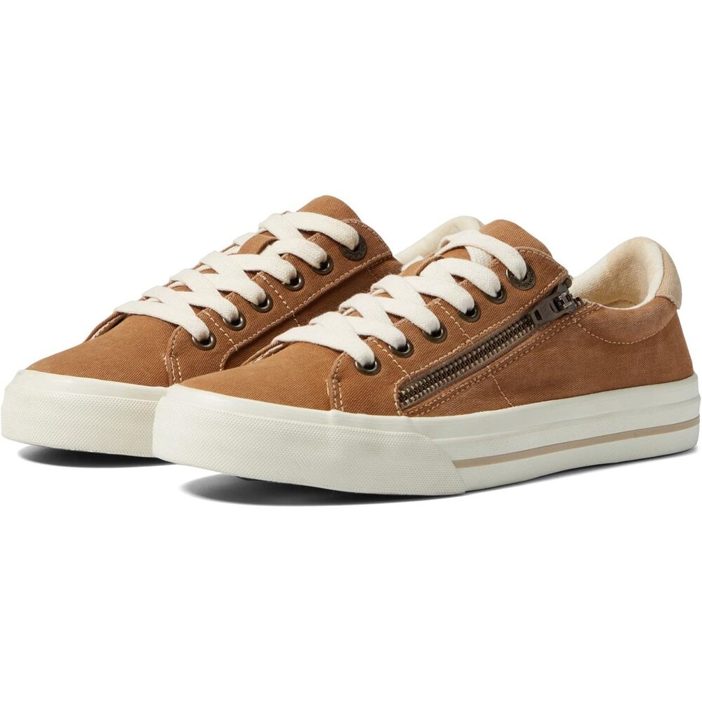 Taos Footwear Low-Top Sneakers in Tan and Cream